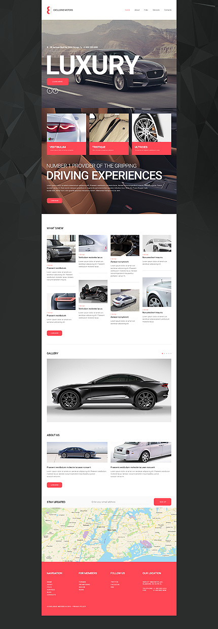 Template 55282   car portal responsive website template with sliders parallax lazy load add on portfolio