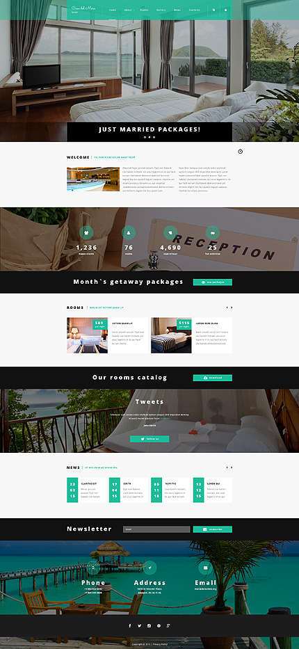 Template 55286  luxury hotel responsive joomla template with slider carousel parallax gallery blog