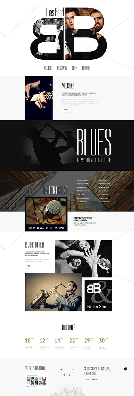 Template 55079   blues band responsive website template
