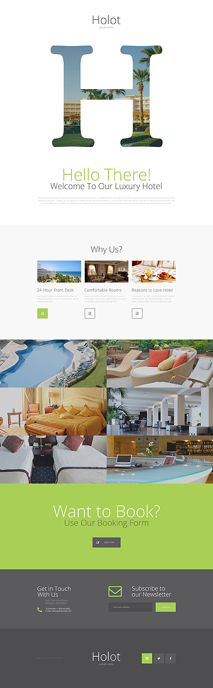 Template 57630   hotel responsive landing page template