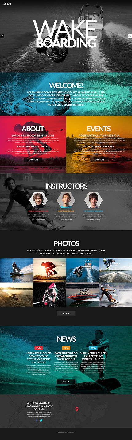 Template 52120 wakeboarding runner responsive website template | best website templates | entheosweb Template 52120 wakeboarding runner responsive website template