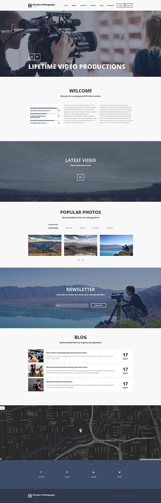 Template 55343 photography studio responsive drupal template parallax slider slideshow video blog portfolio
