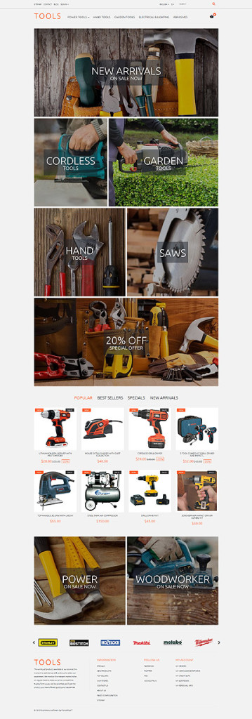 Template 57940   tools store responsive prestashop theme with carousel sample data installer and theme color switcher