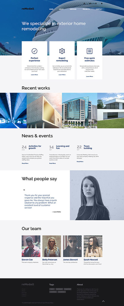 Template 58372   residential remodel architecture responsive website template