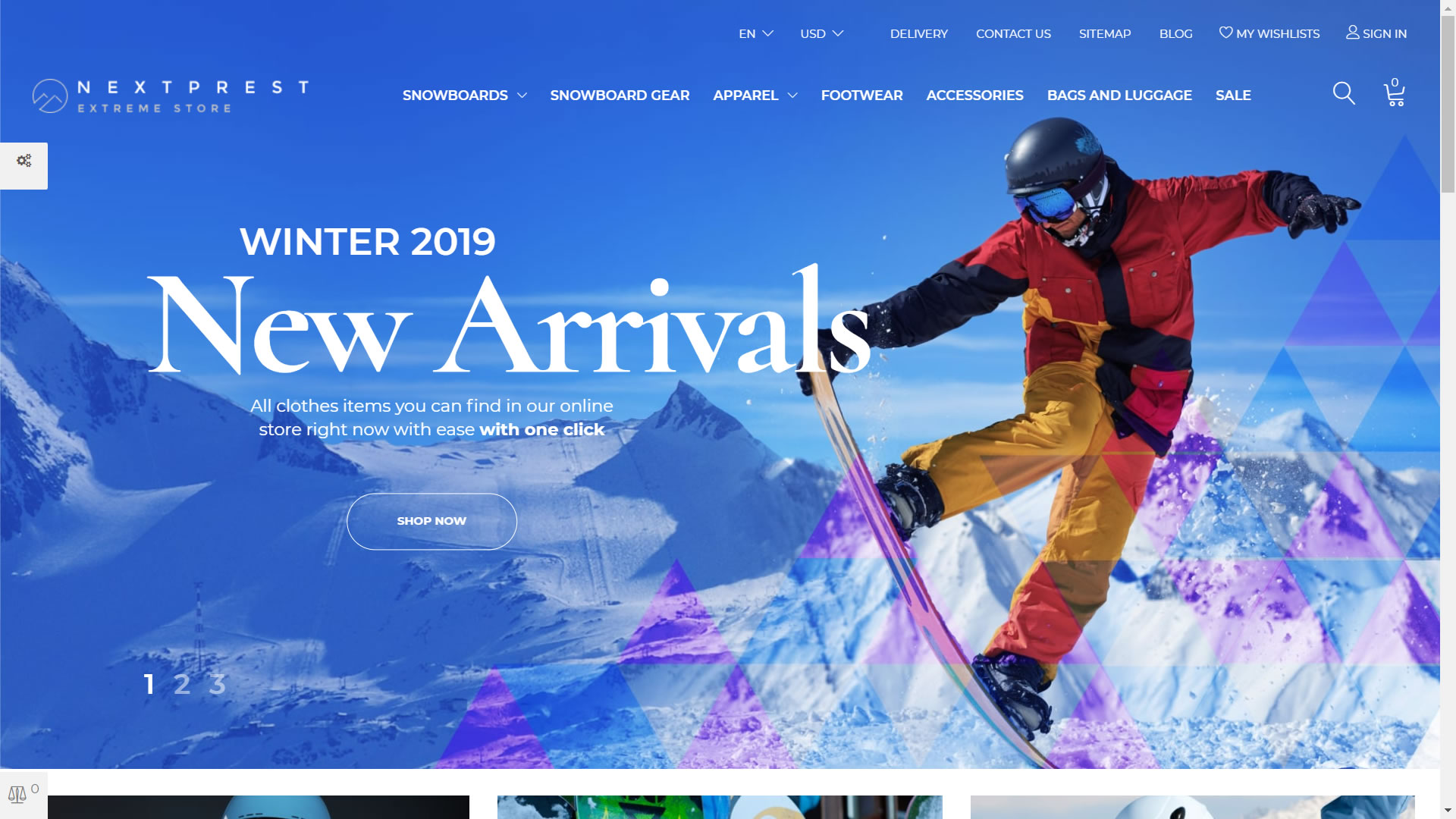 Template 53088 - Extreme Sport Responsive PrestaShop Theme with Theme
Color Switcher, Slider, Product Slideshows, Video, Carousel