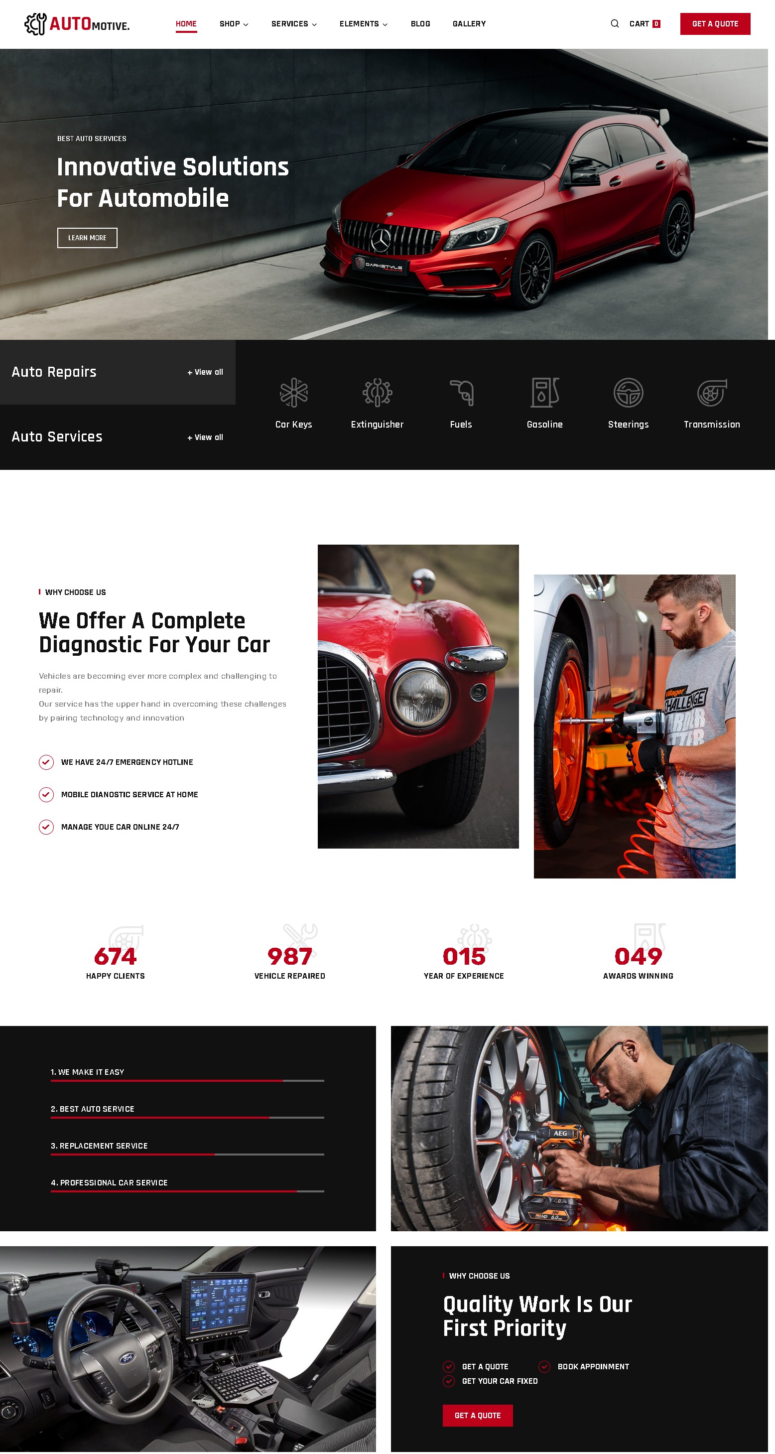Automotive   auto mechanic and car repair wordpress elementor theme