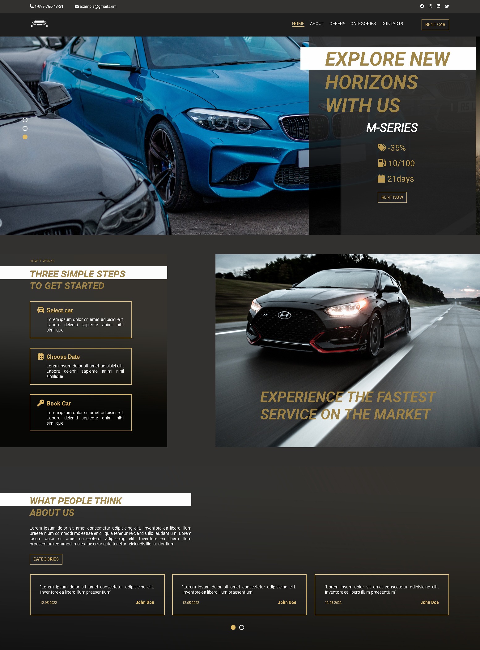 Roadside rentals   car rental plain html dark colored website template
