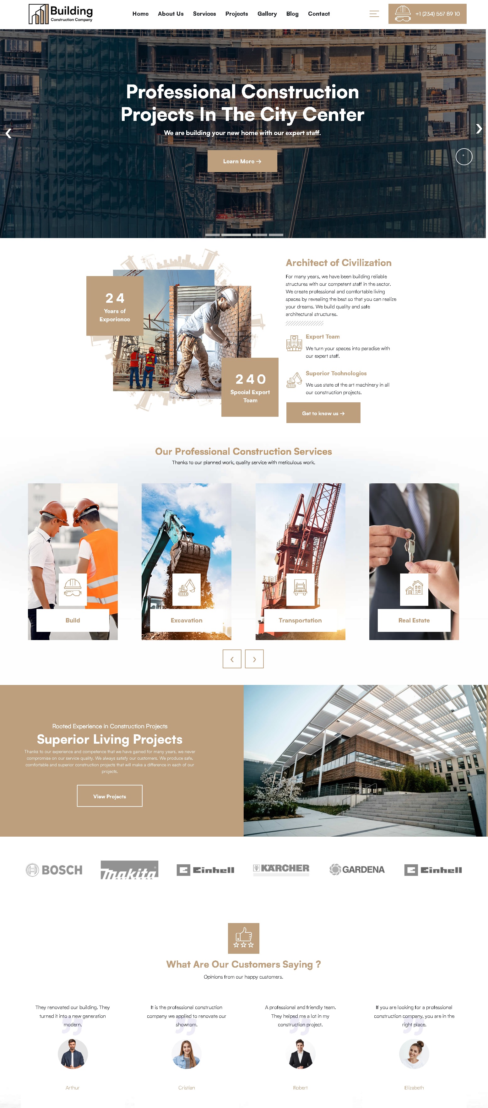 Buildering   construction company wordpress theme
