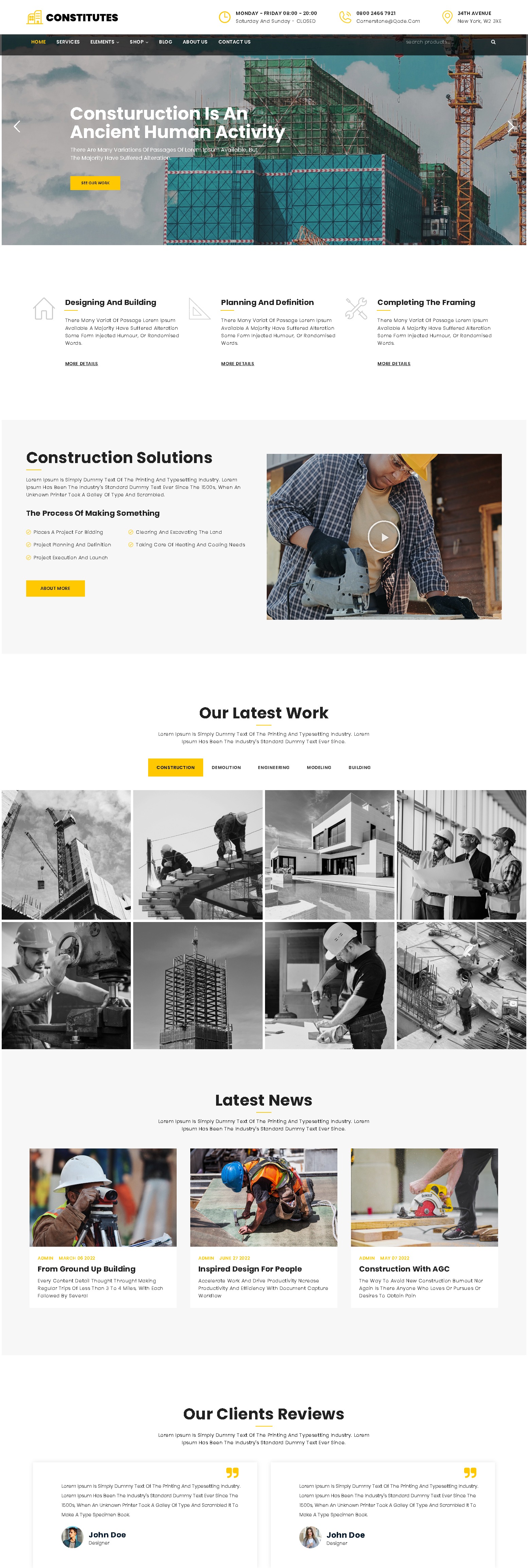Constitutes   building and construction wordpress theme
