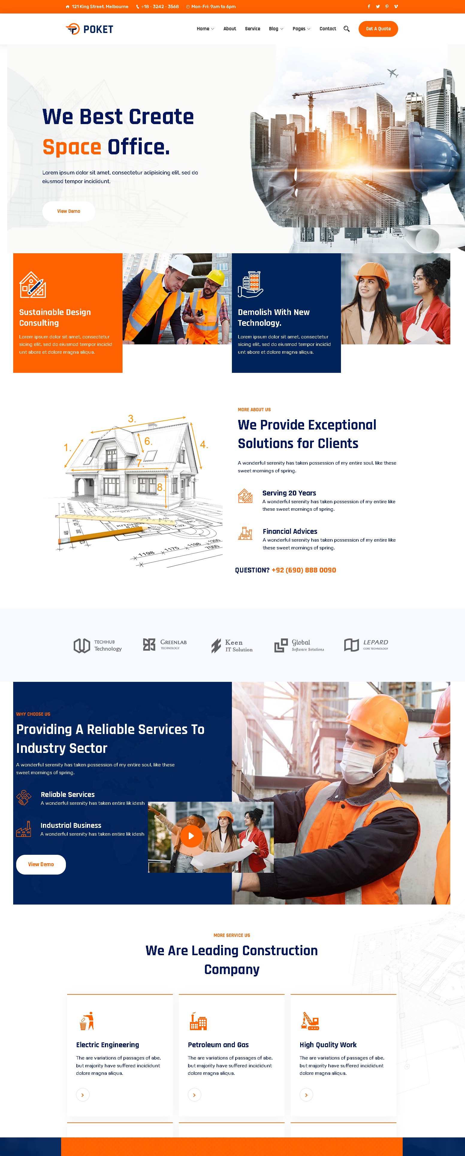 Poket  construction responsive wordpress theme