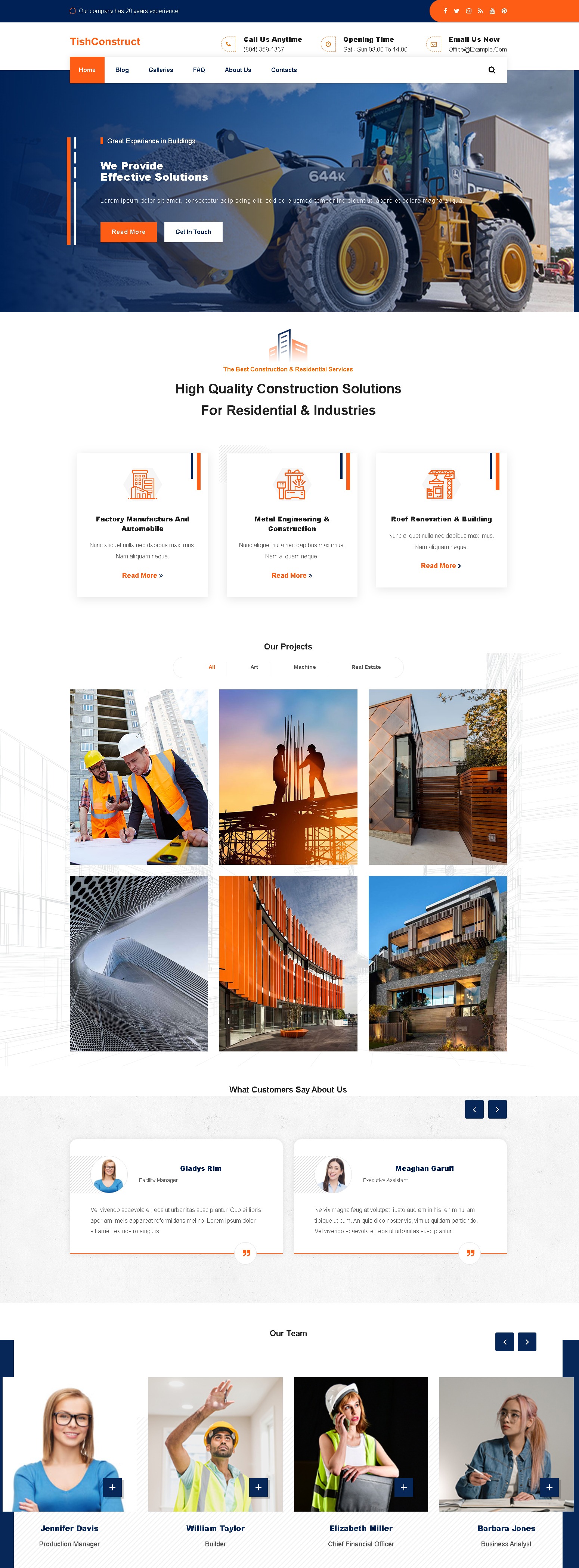 Tishconstruct   construction company wordpress theme