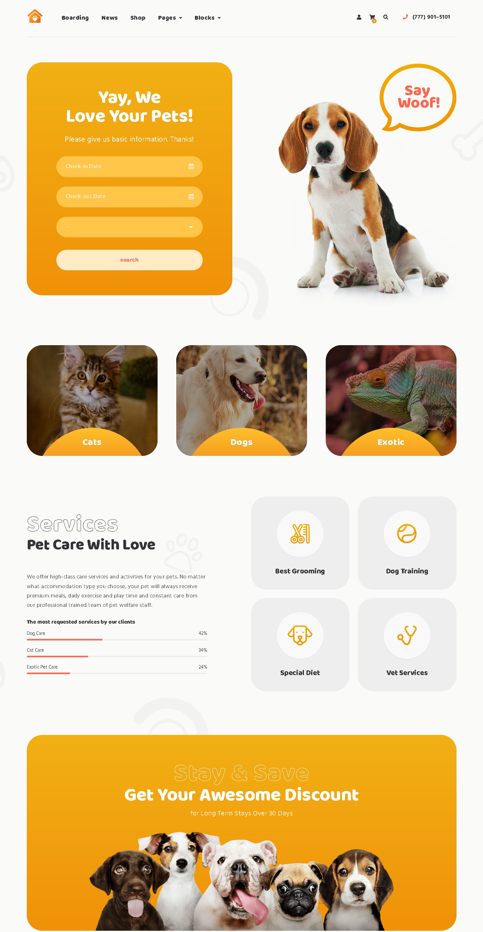 Pet hotels animal boarding and pet sitters wordpress theme   pethotel