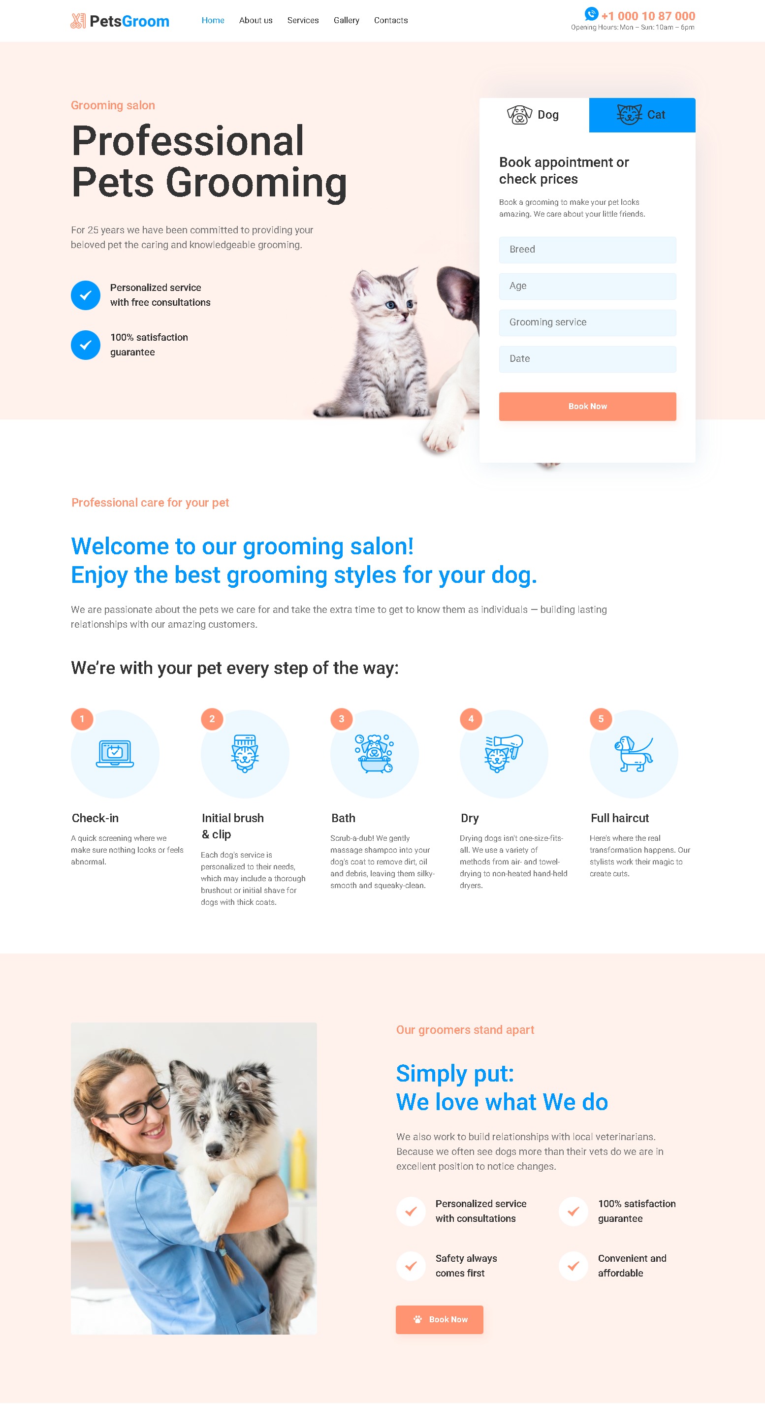 Petsgroom   dog  cat grooming wordpress theme