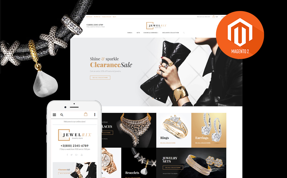 Jewelrix jewelry store magento 2 theme