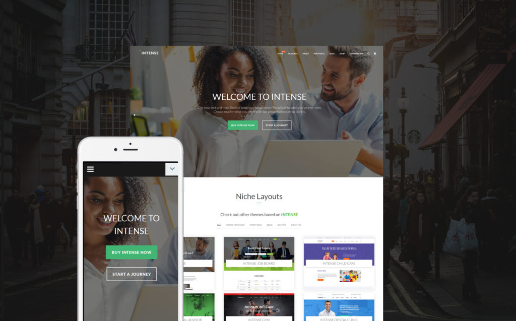 Intense multipurpose website template
