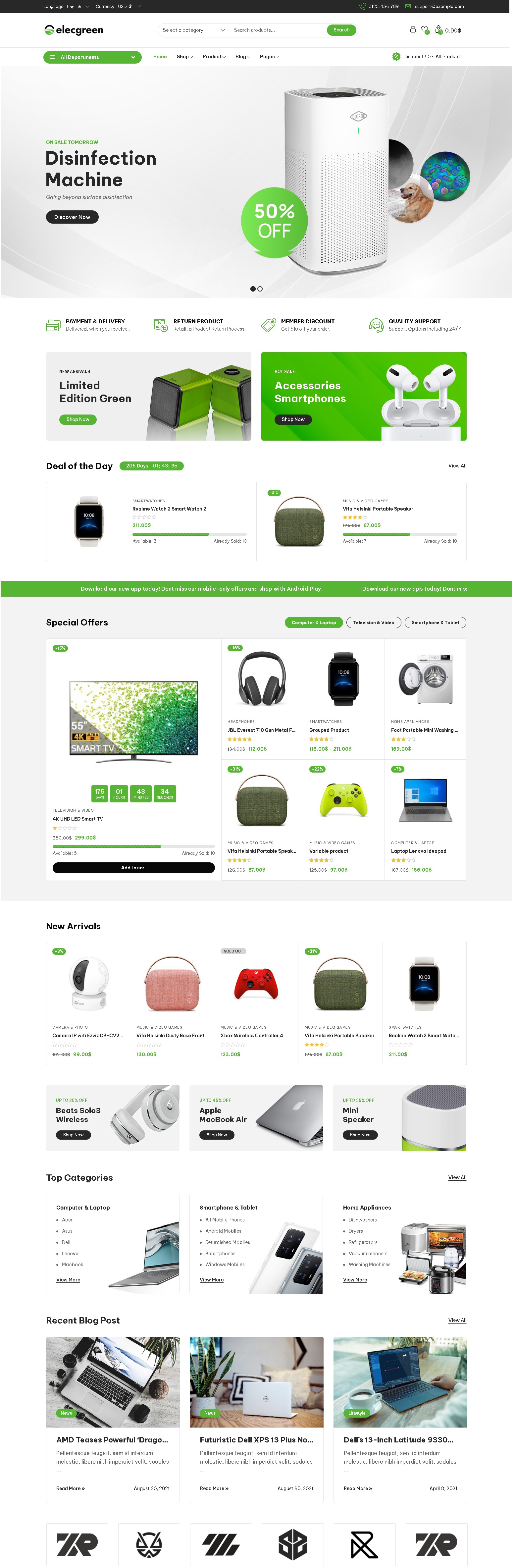 Elecgreen   electronic multipurpose woocommerce theme