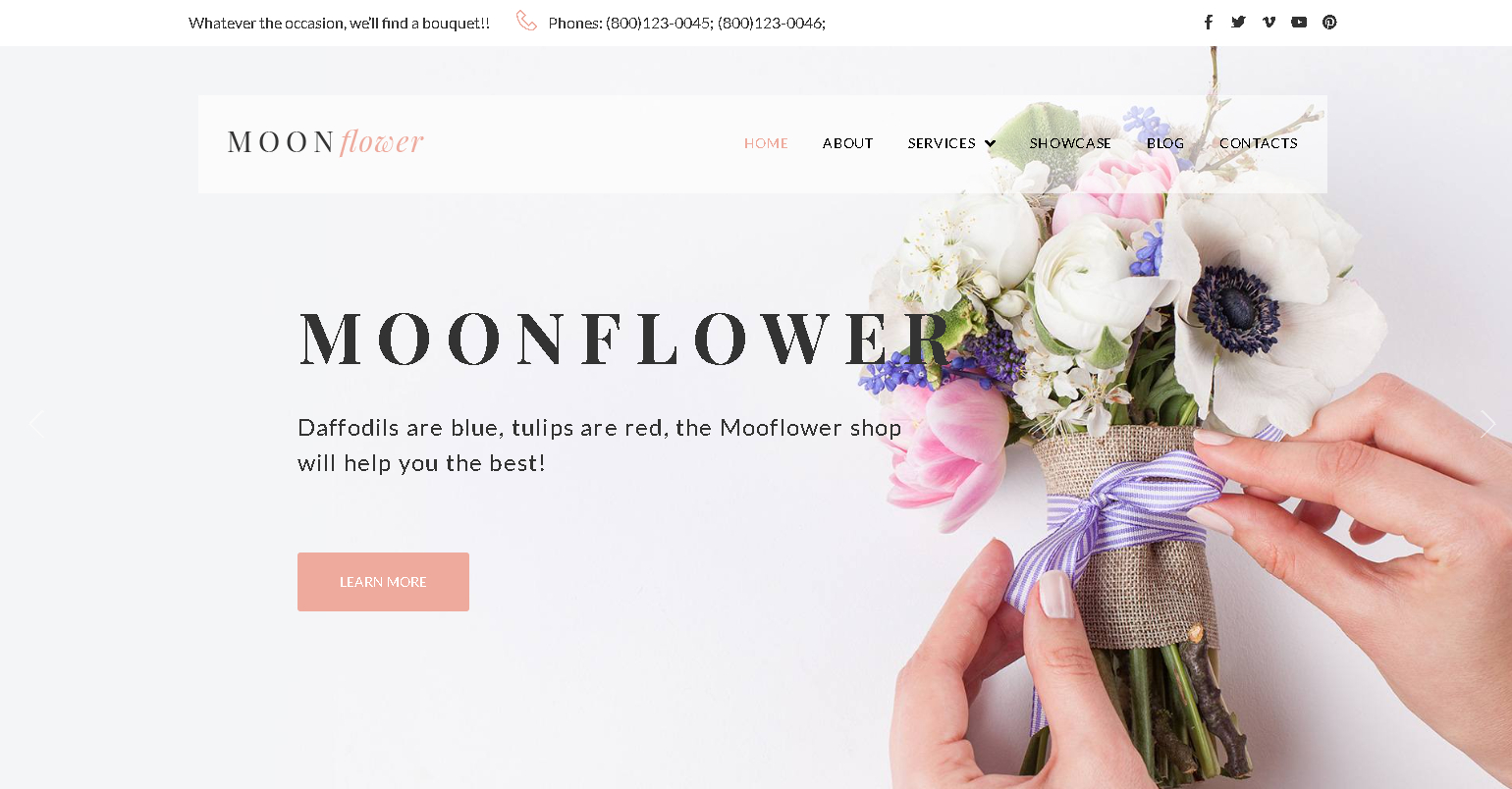 Moon flower   flower shop wordpress theme