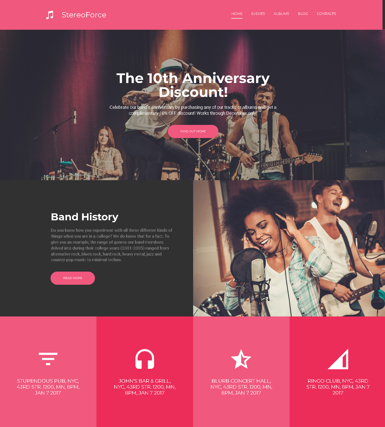 Home 10 | Popular Website Designs | Entheosweb Stereo force   music band moto cms 3 template