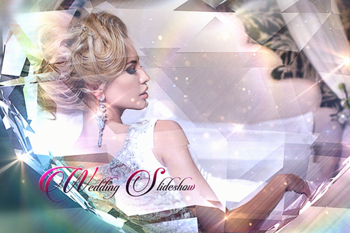 Beautiful diamond heart wedding video animation slideshow