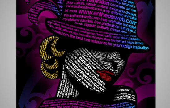 Typography portrait design in coreldraw