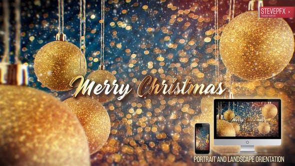 Christmas wishes  and new year wishes 2020   animated baubles snow effect and beautiful gold text