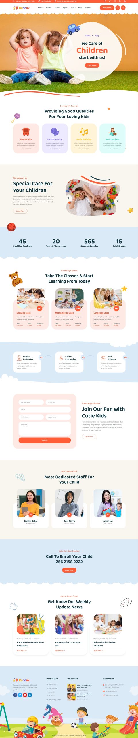 Kundax   kindergarten baby care children wordpress theme