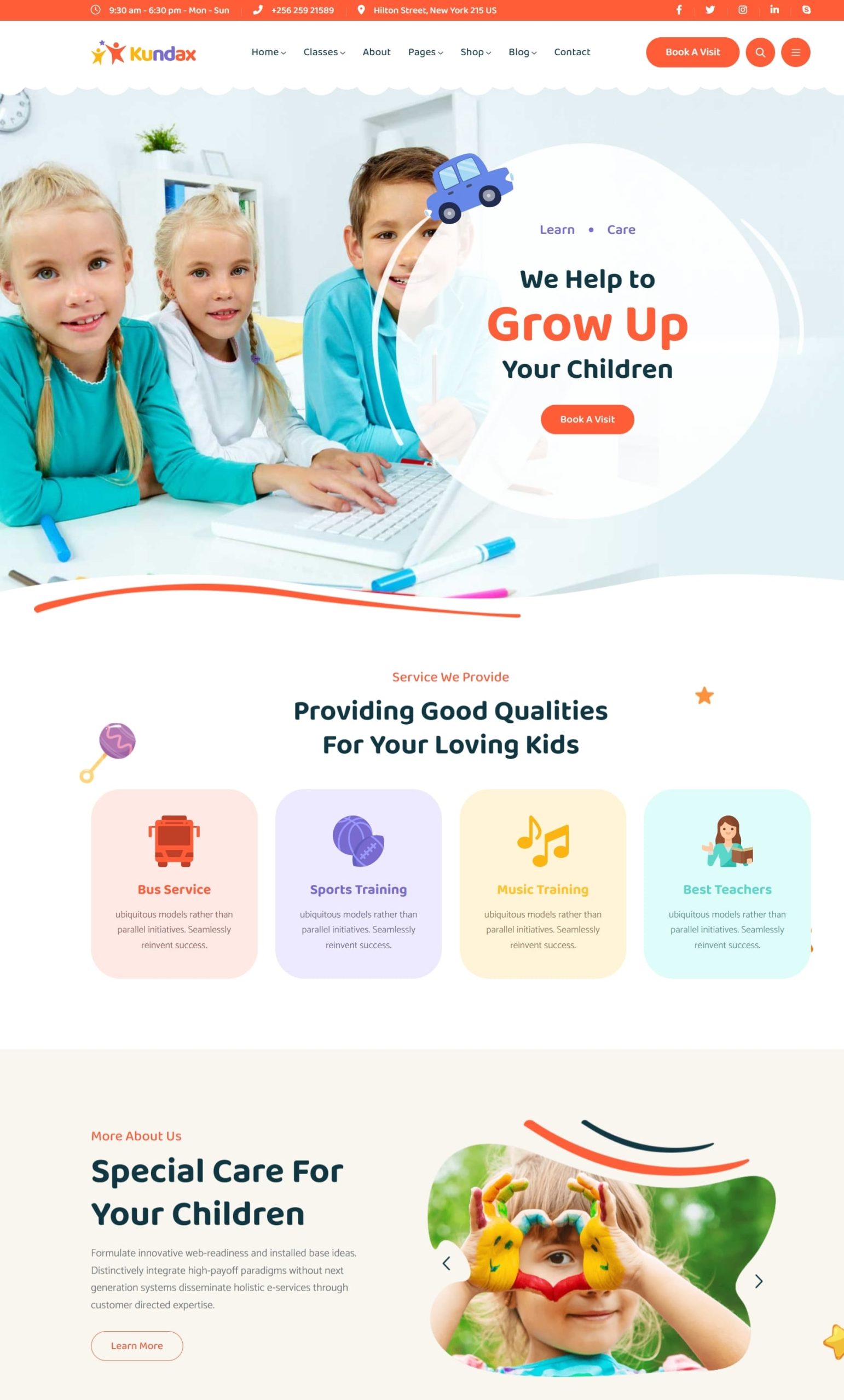 Kundax   kindergarten baby care children wordpress theme
