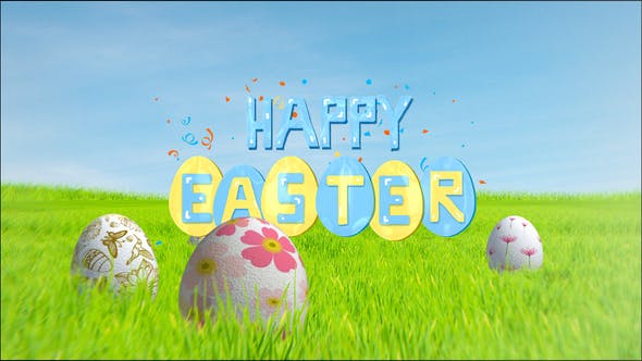 Happy easter video template opener