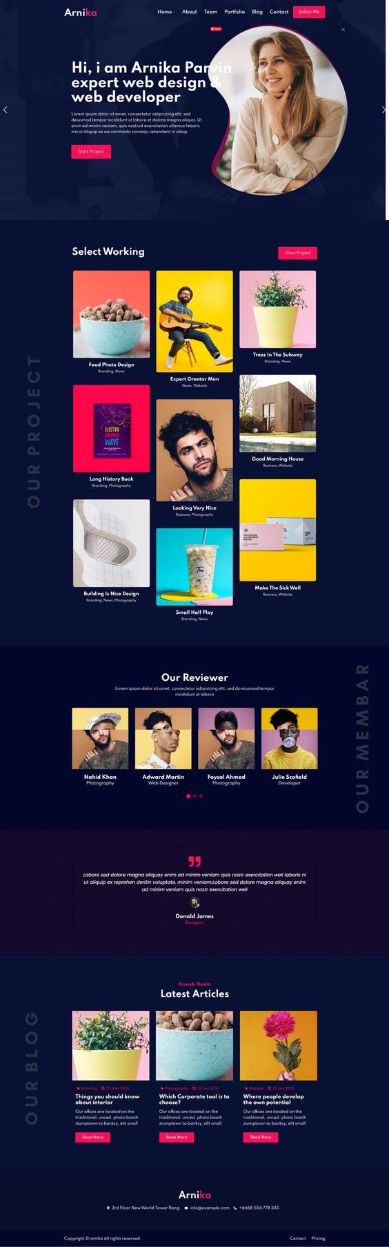 Arnika personal creative responsive wordpress theme