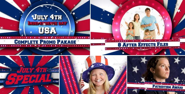July 4th usa patriotic video broadcast promo pack