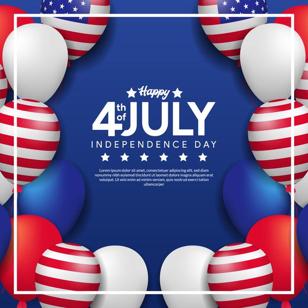 4th of july graphics banners and flyers   free and premium downloads greeting card 4th july independence day usa with frame colorful helium balloon american flag 22052 3330