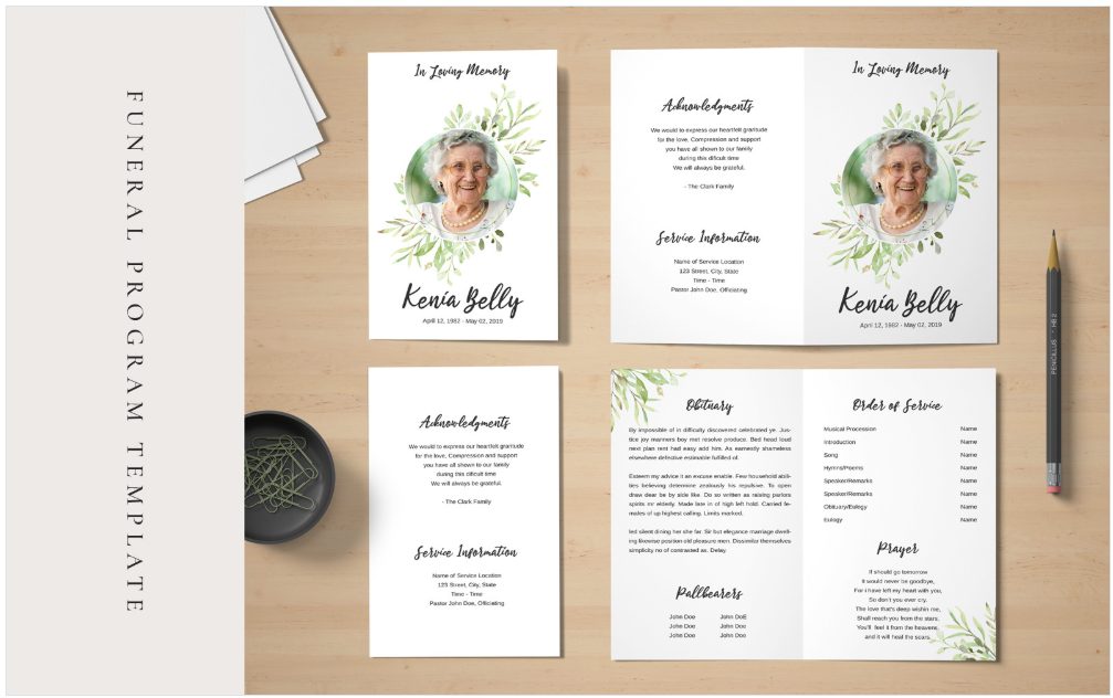 Image | Beautiful Funeral Program Memorial Service Ready made Template Designs Creative Designs to Inspire You | Entheosweb Image