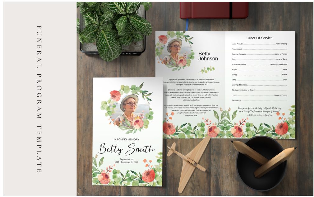 Image | Beautiful Funeral Program Memorial Service Ready made Template Designs Creative Designs to Inspire You | Entheosweb Image