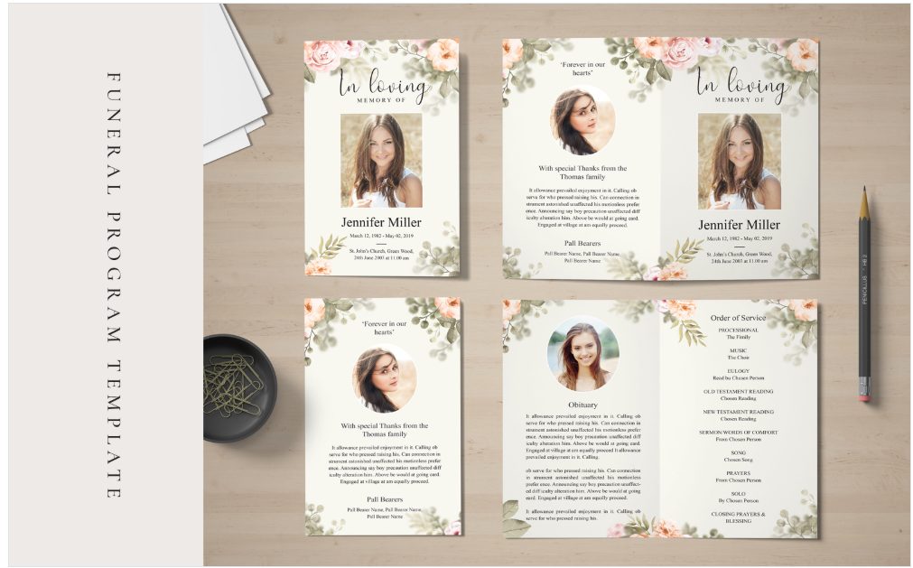 Image | Beautiful Funeral Program Memorial Service Ready made Template Designs Creative Designs to Inspire You | Entheosweb Image
