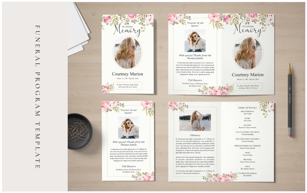 Image | Beautiful Funeral Program Memorial Service Ready made Template Designs Creative Designs to Inspire You | Entheosweb Image