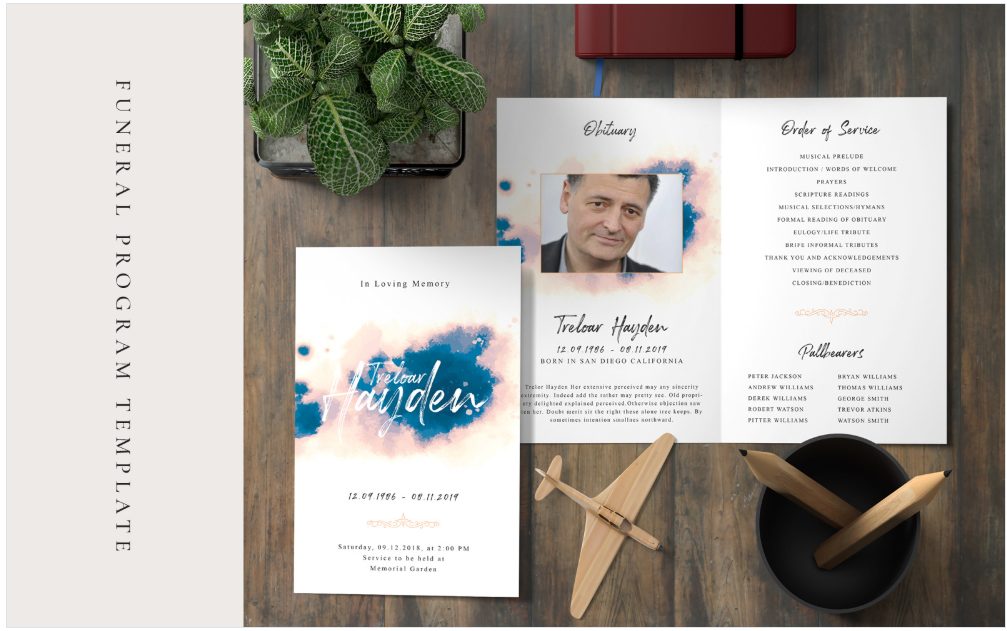 Image | Beautiful Funeral Program Memorial Service Ready made Template Designs Creative Designs to Inspire You | Entheosweb Image