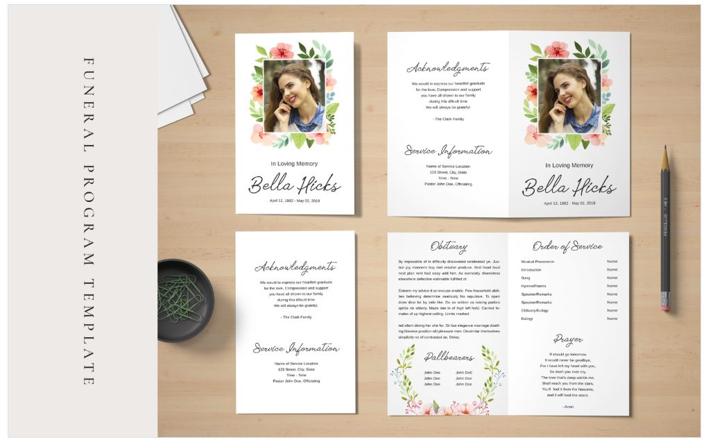Image | Beautiful Funeral Program Memorial Service Ready made Template Designs Creative Designs to Inspire You | Entheosweb Image
