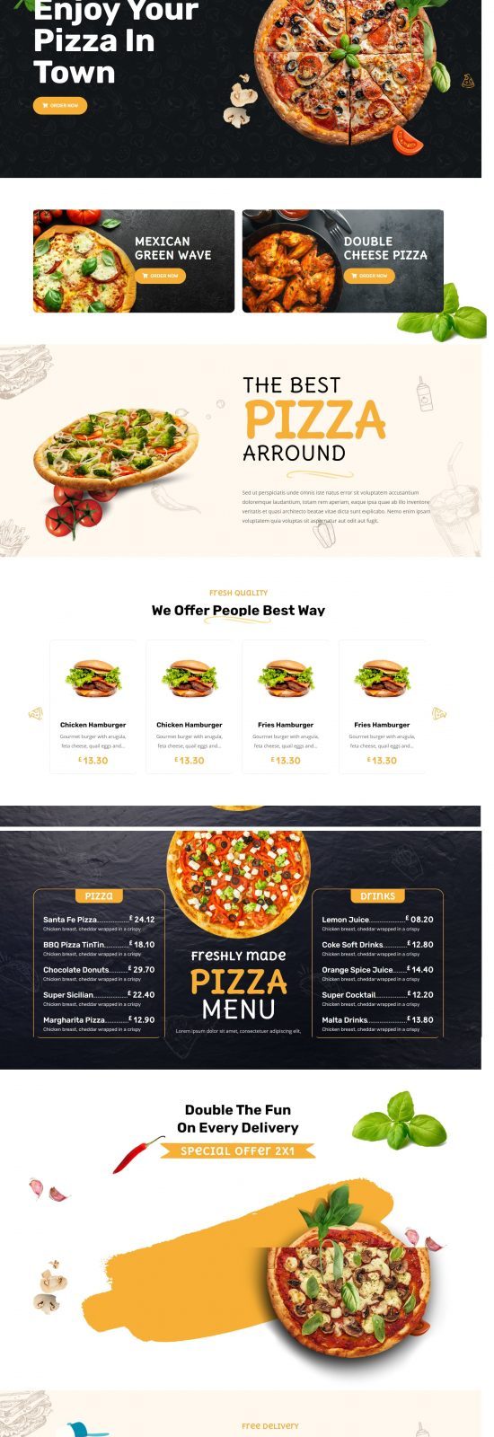 Pizzle   fast food and pizza vue js template