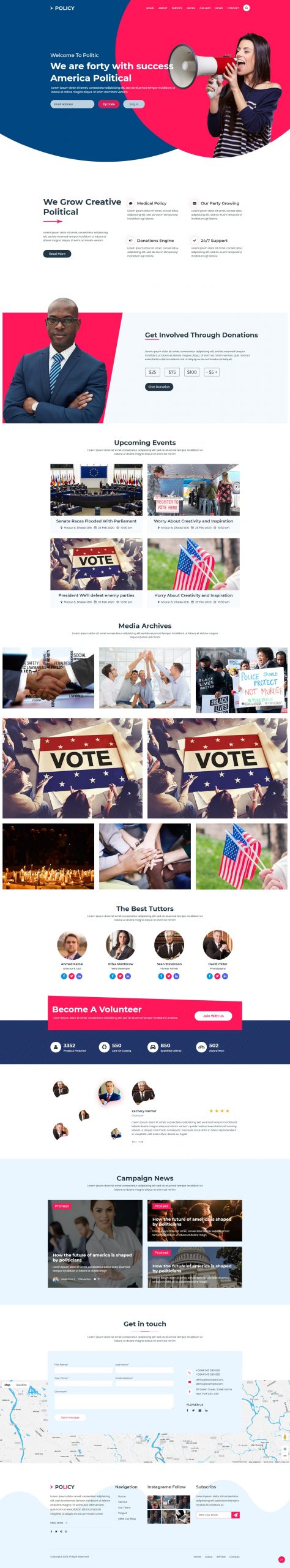 Policy  political html website template