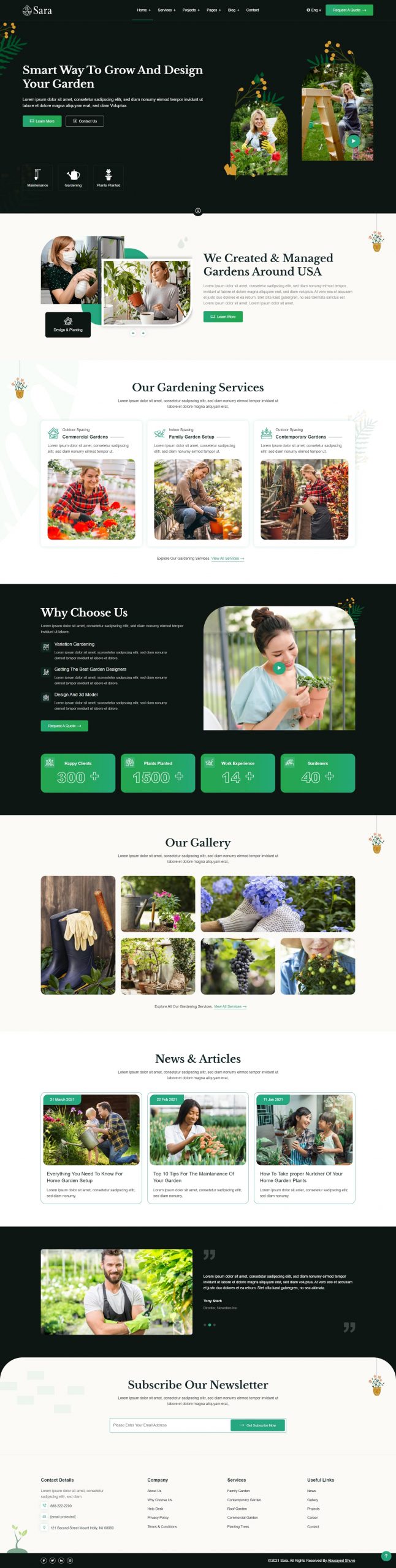 Sara   garden landscaper html template
