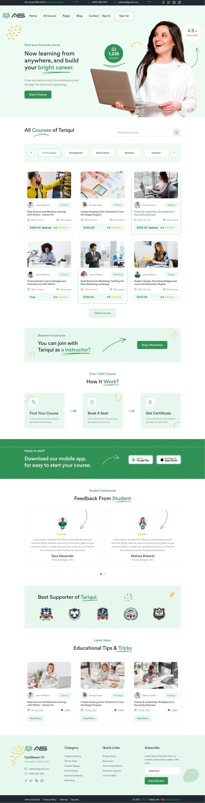Tariqul   elearning website template