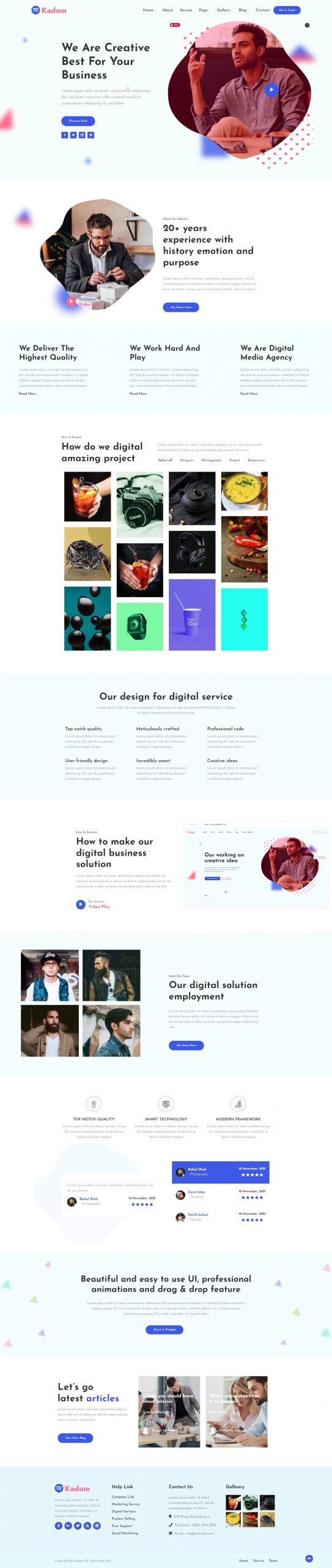 Kadom   creative responsive wordpress theme