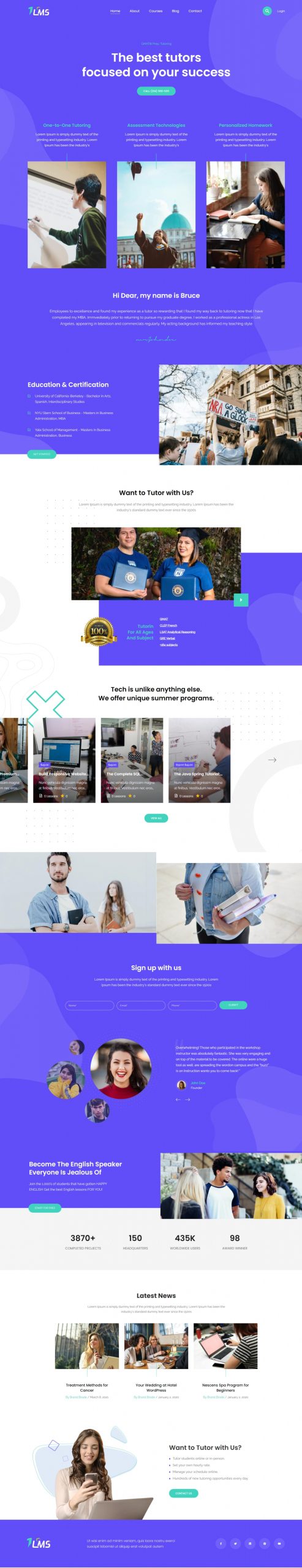 Education wordpress theme | onelms