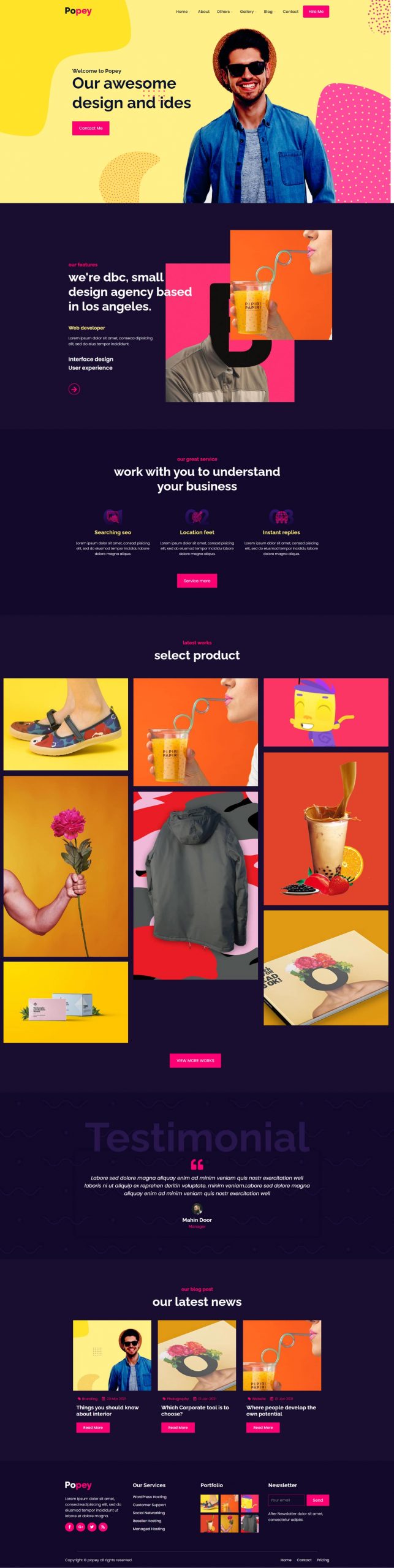 Popey   modern personal  cv responsive wordpress theme