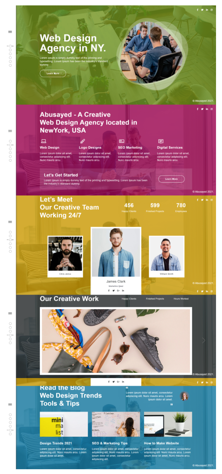 Abusayed Agenc | Beautiful Responsive Html5 Landing Page Website Templates with Parallax Scrolling and Animated Effects | Entheosweb Abusayed | agency hotspot html5 landing page template colorful one page transparency design