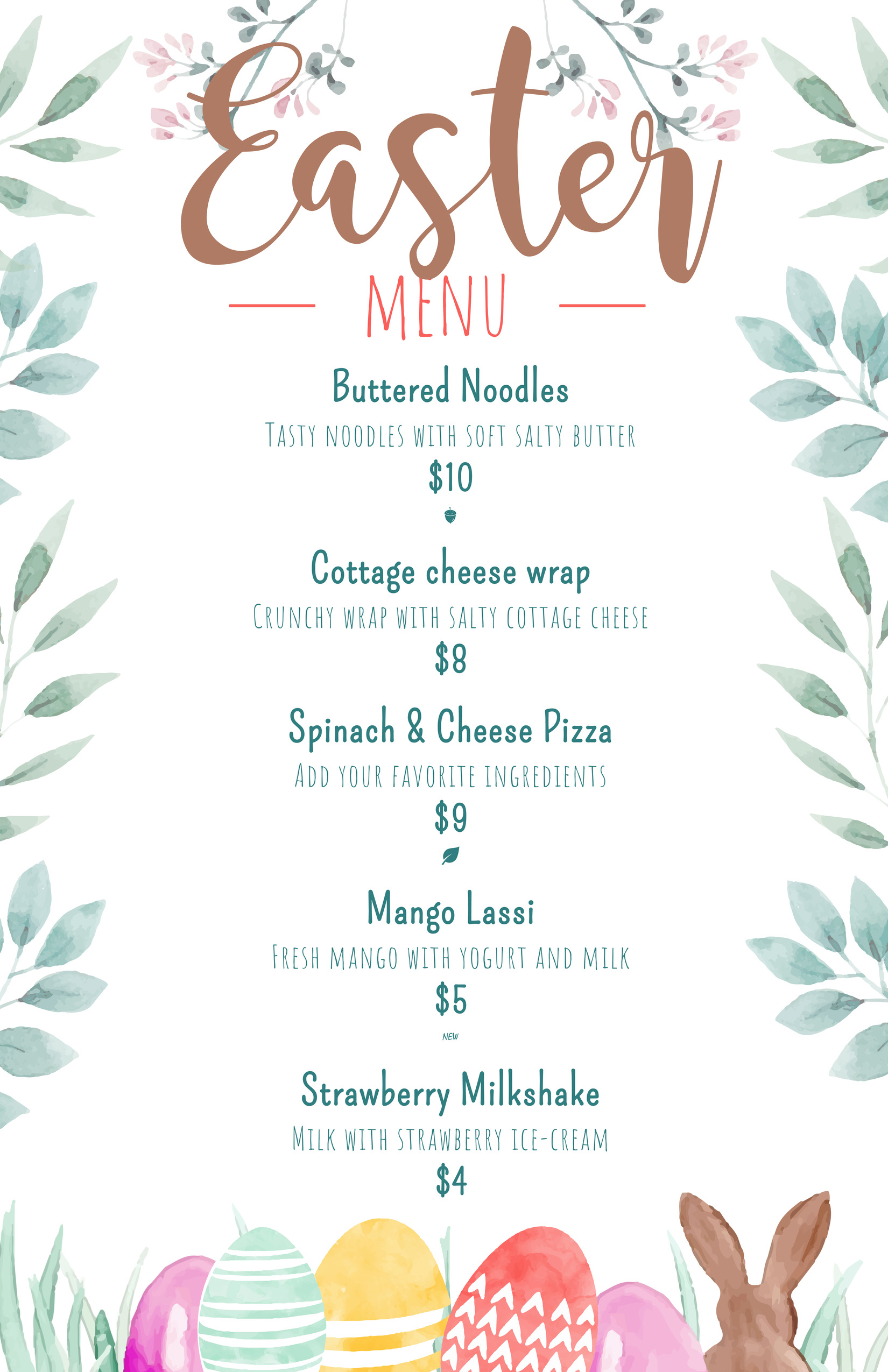 Easter Menu Template | Jazz Up Your Menu Design in 5 Simple Steps | Entheosweb Easter kids menu design template