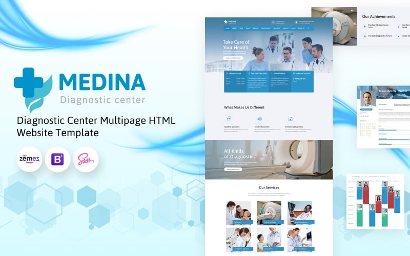 Medina diagnostic center multipage html website template 55809 4 original