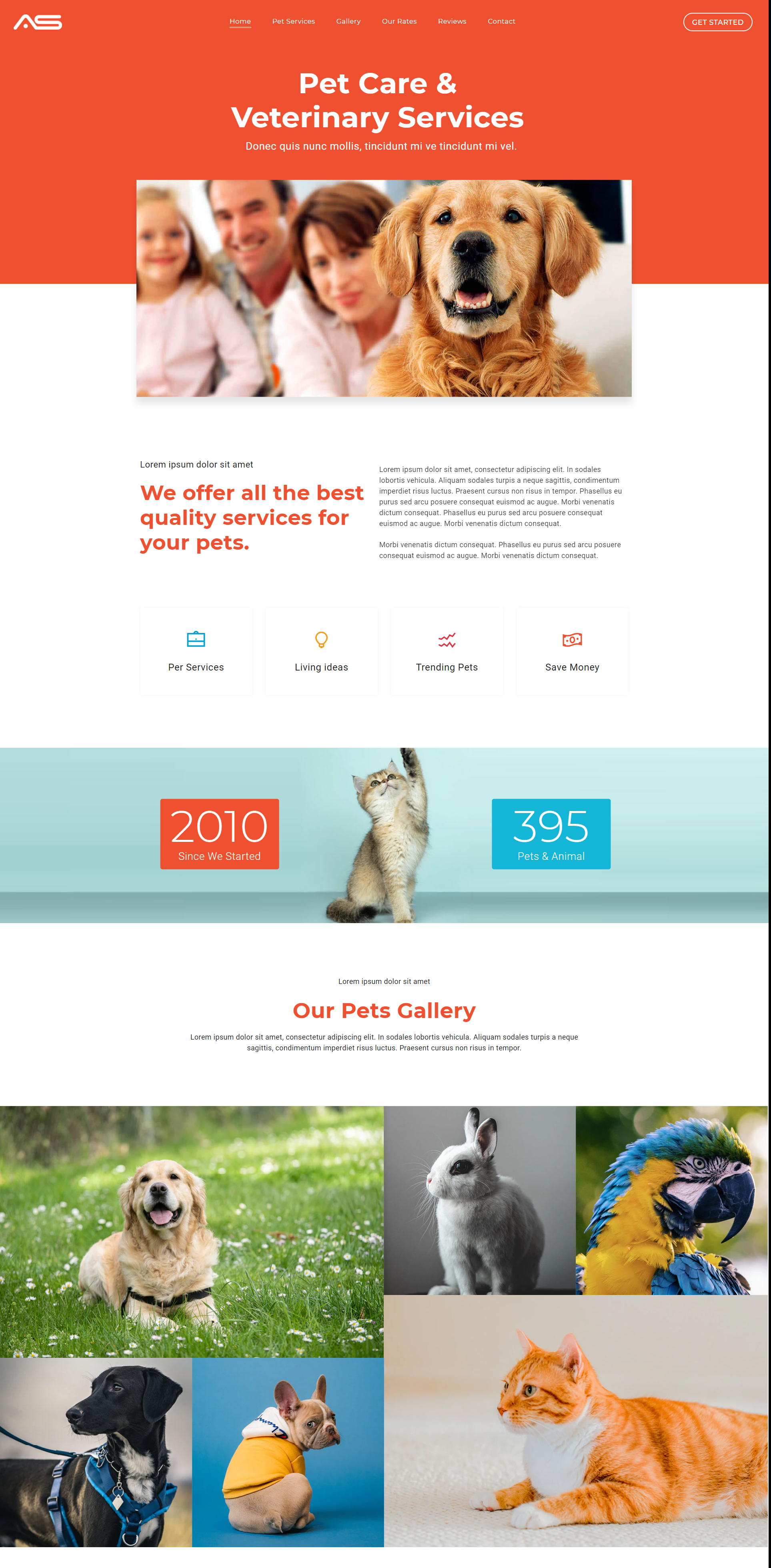 Paish | pets html5 landing page template