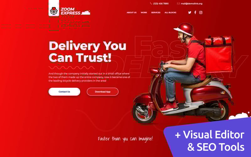 Zoom express delivery motocms landing page template 101800 original