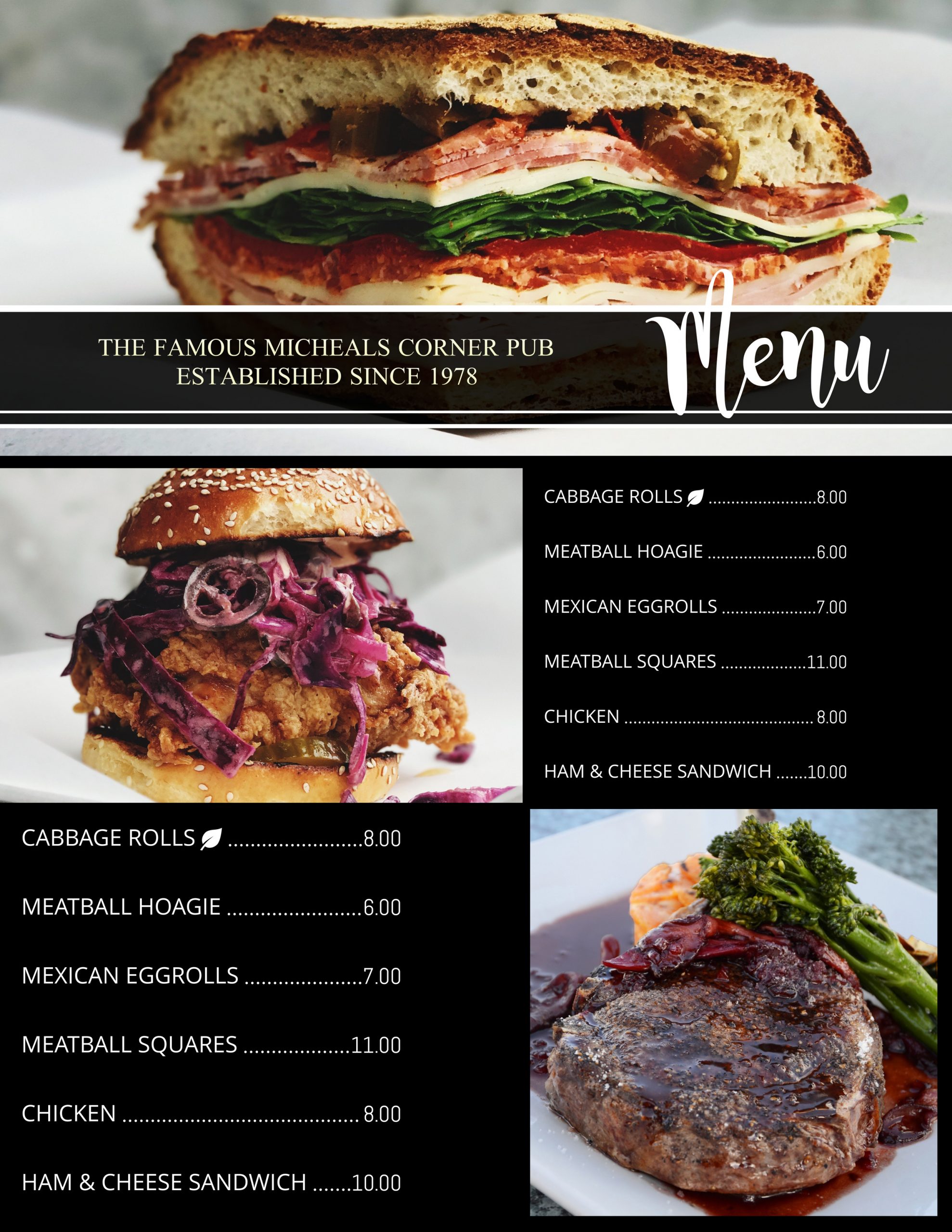 Menu with images template